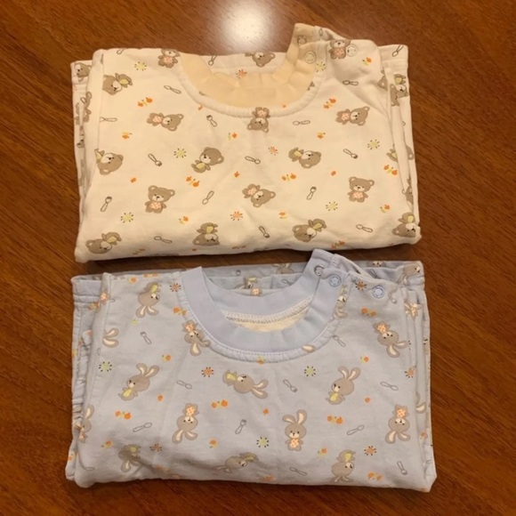 Kids warm cotton pajamas sets, blue/beige, 24m - Picture 2 of 6